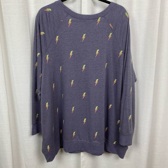 Torrid Purple Lightning Bolt Lightweight French Terry Sweatshirt Sz.4 - Picture 11 of 14